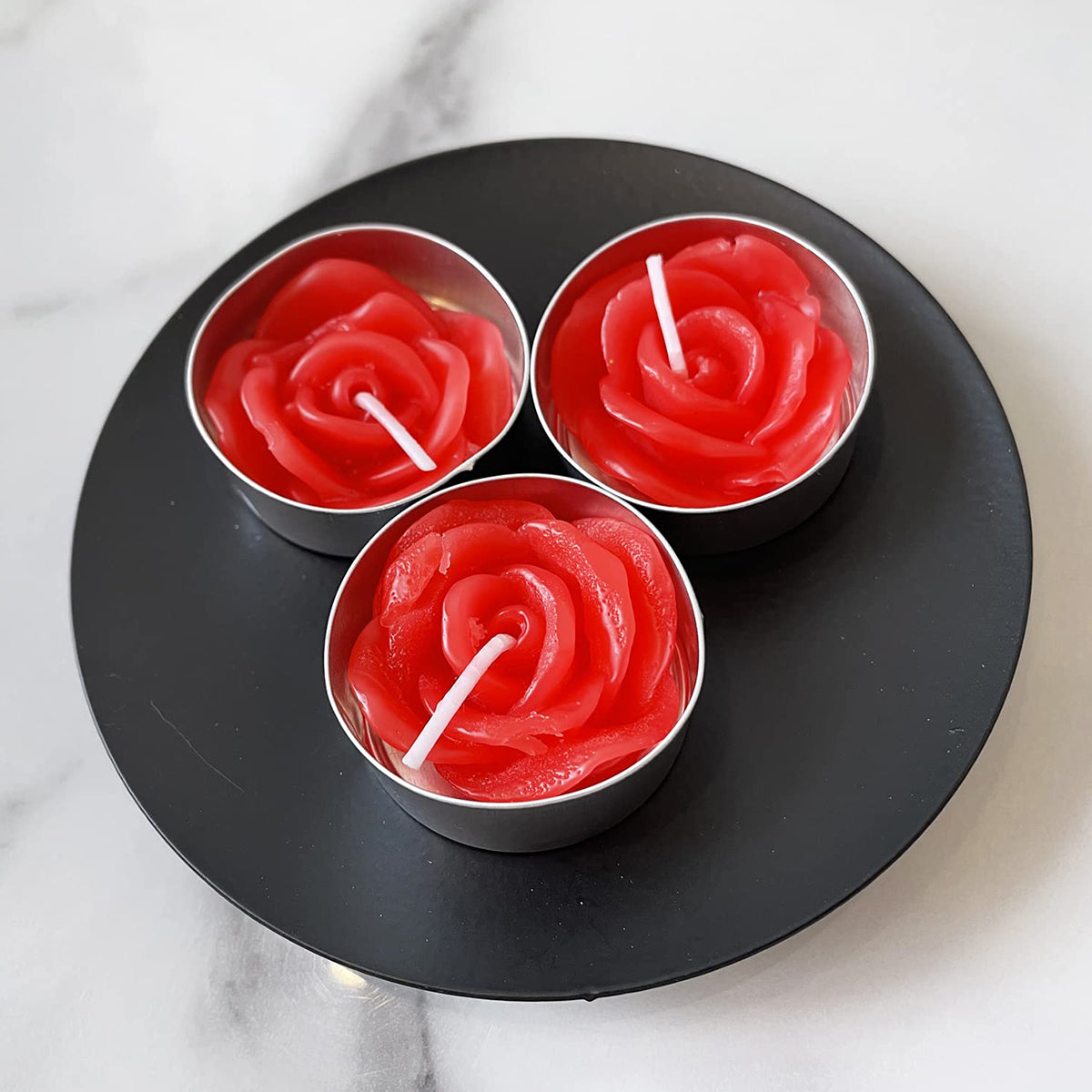 HASTHIP 12 Pack Rose Candles for Decoration Tealight Candles Smokeless Red Rose Candles Natural Unscented Candles Burns Upto 3 Hours Tealight Candles Gifts for Women, Girlfriend, Wife HASTHIP 12 Pack Rose Candles for Decoration Tealight Candles Smokeless Red Rose Candles Natural Unscented Candles Burns Upto 3 Hours Tealight Candles Gifts for Women, Girlfriend, Wife